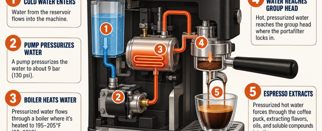 How Does an Espresso Machine Work? (The Plain-Language Breakdown)