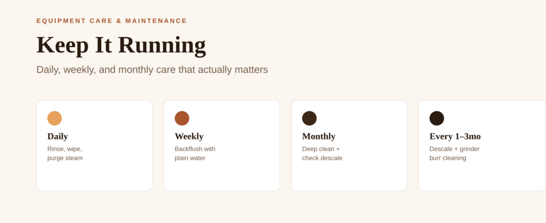 Espresso Machine Maintenance: Daily, Weekly, and Monthly Care That Actually Matters